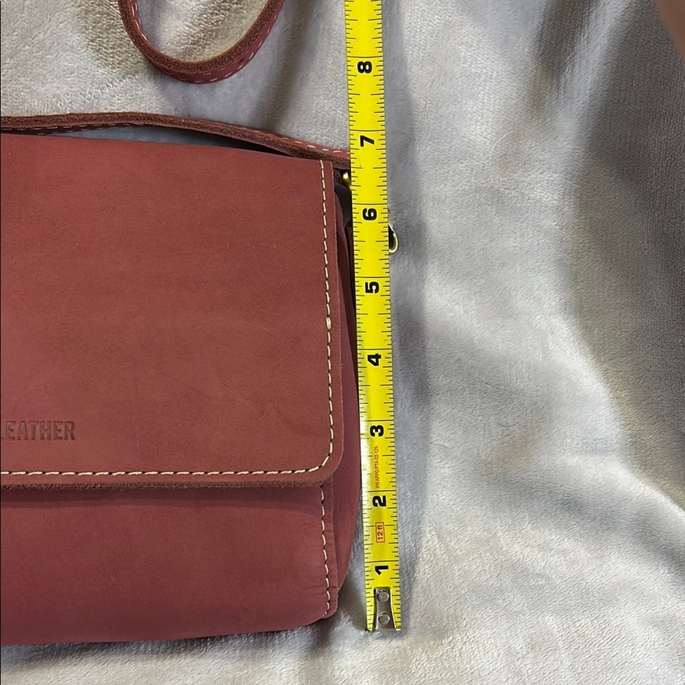 PORTLAND LEATHER Women's Wine Colored Crossbody Bag - Picture 2 of 11